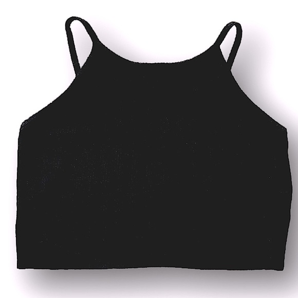 Brandy Melville black tank. Cropped, ribbed tank, small/medium. - Picture 1 of 4